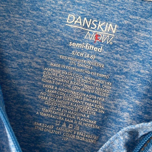 Danskin Now Blue Quarter Zip Long Sleeve Active Top Size Small - Picture 2 of 3